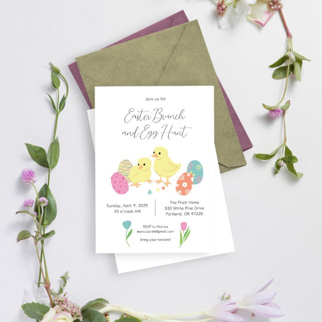 Cute Easter bruch and egg hunt Invitation (Creator Uploaded)