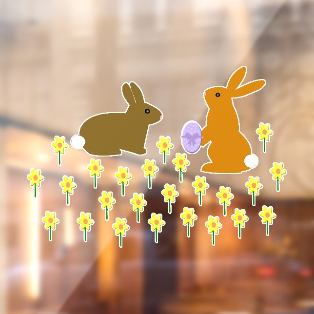 Cute Easter Bunnies and Daffodils (Sheet 2)