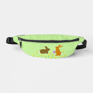 Cute Easter Bunnies and Daffodils Bum Bags
