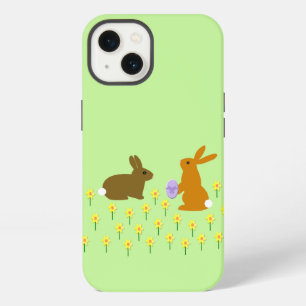 Cute Easter Bunnies and Daffodils Case-Mate iPhone 13 Case