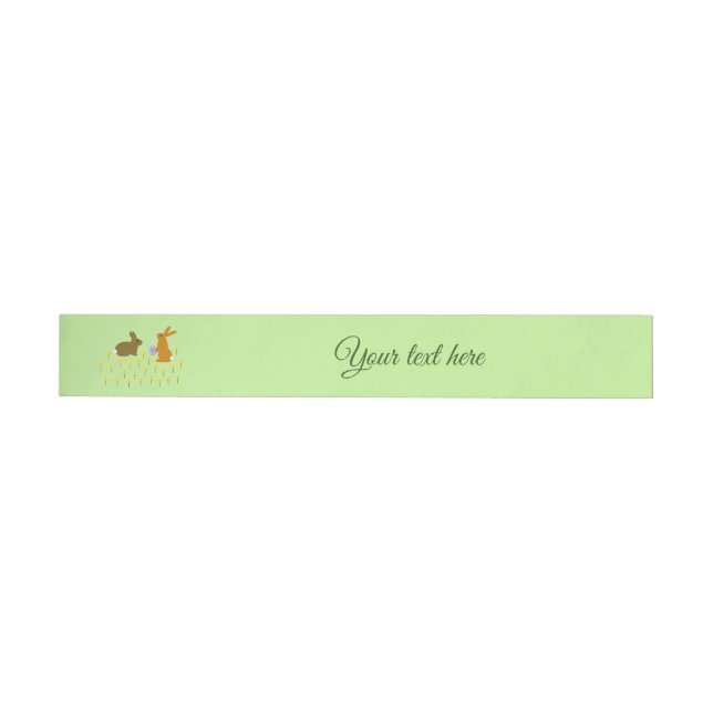 Cute Easter Bunnies and Daffodils Custom Wraparound Address Label (Individual)