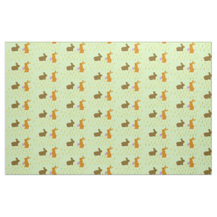Cute Easter Bunnies and Daffodils Fabric