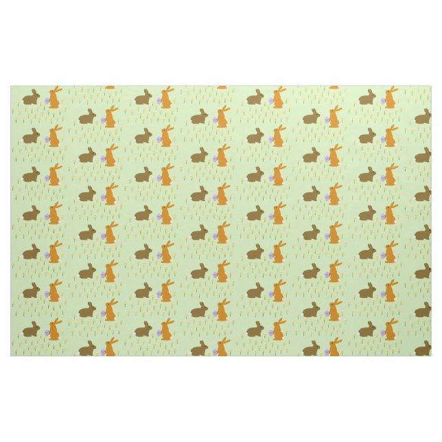 Cute Easter Bunnies and Daffodils Fabric (Fat Quarter)