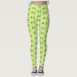 Cute Easter Bunnies and Daffodils Leggings