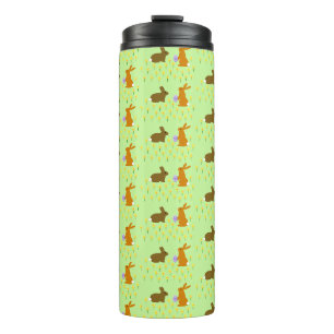 Cute Easter Bunnies and Daffodils Thermal Tumbler