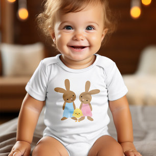 Cute Easter Bunnies Baby Bodysuit