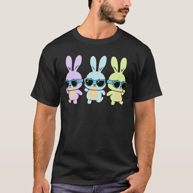 Cute Easter Bunnies Dancing Easter Day 2023 Boys G T-Shirt (Front)
