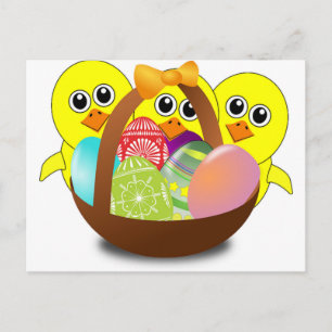 Cute Easter Bunnies Holiday Postcard