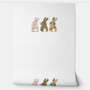 Cute Easter Bunnies Leopard Bunny and Flower Bunni Wallpaper