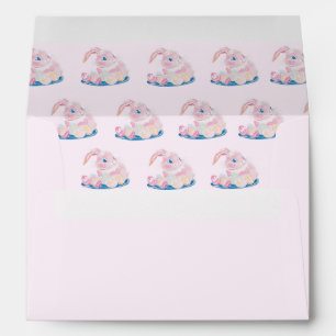 Cute Easter Bunnies Preschool Pastel Pink Card Envelope