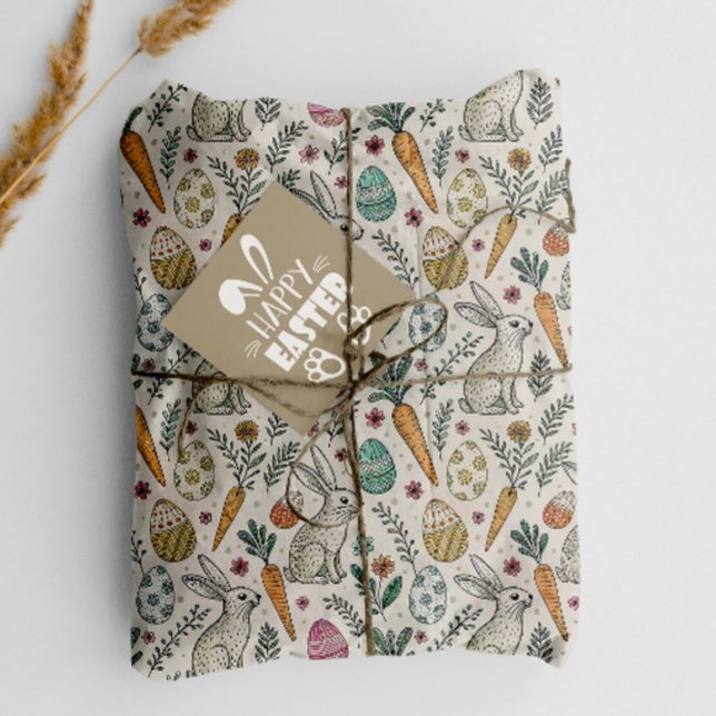 Cute Easter Bunnies Scandi Pattern  Tissue Paper (Creator Uploaded)