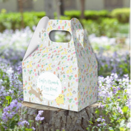 Cute Easter Bunnies Spring Tulips Flowers Favour Box