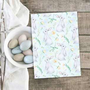 Cute Easter Bunnies Watercolor Pattern Holiday Card