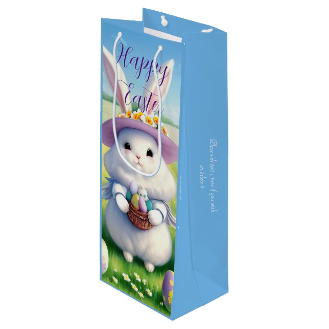 Cute Easter Bunny 01 Wine Gift Bag (Front Angled)