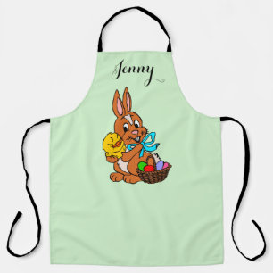 Cute Easter Bunny and Chick Kitchen Apron