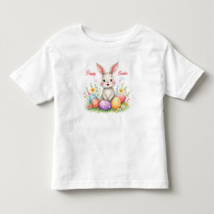 Cute Easter Bunny And Eggs Modern Collection Toddler T-Shirt