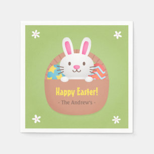 Cute Easter Bunny and Eggs Party Supplies Napkin