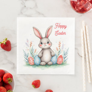 Cute Easter Bunny And Eggs Popular Collection Napkin