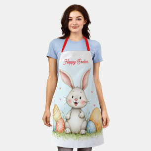 Cute Easter Bunny And Eggs Trendy Collection Apron