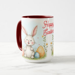 Cute Easter Bunny And Eggs Trendy Collection Mug