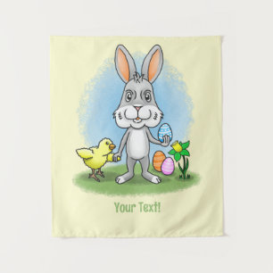 Cute Easter bunny and the little Chicken Tapestry