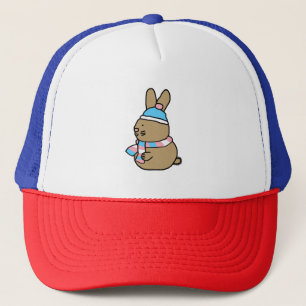 Cute Easter Bunny and Transgender Pride Flag Hat