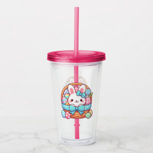 Cute, Easter bunny bakset Acrylic Tumbler