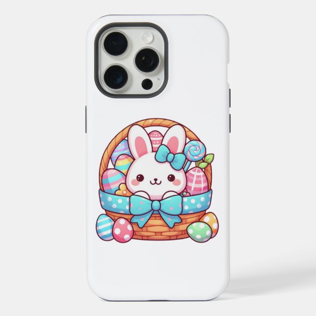 Cute, Easter bunny bakset iPhone Case (Back)
