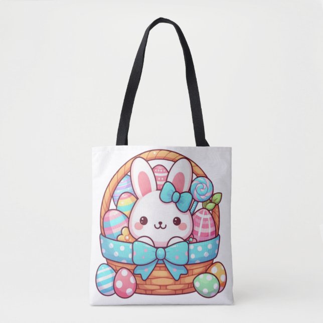 Cute, Easter bunny bakset Tote Bag (Front)