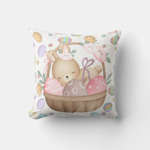 Cute Easter Bunny Basket Cushion