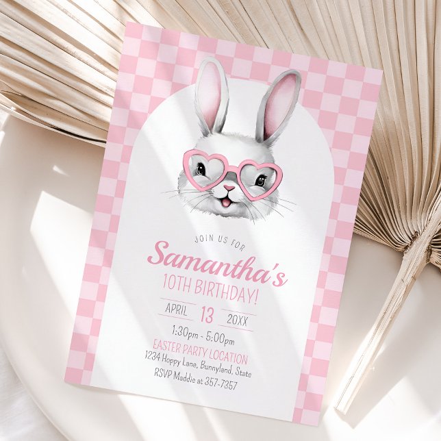 Cute Easter Bunny Birthday Invitation or Egg Hunt (Cute-Easter-Bunny-Birthday-Invitation-for-Girls-or-Egg-Hunt)