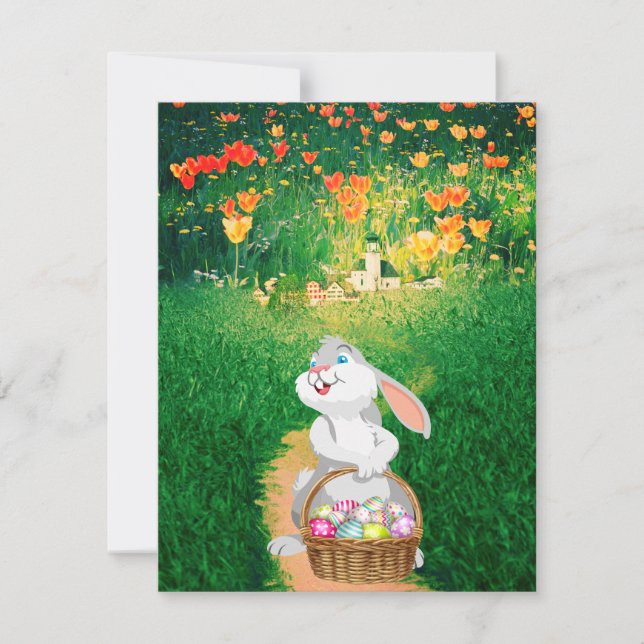 Cute Easter Bunny Card (Front)