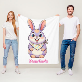 Cute Easter Bunny Cartoon Fleece Blanket