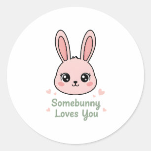 Cute Easter Bunny Classic Round Sticker