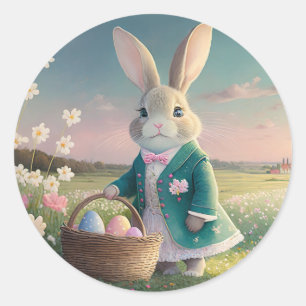 Cute Easter bunny  Classic Round Sticker