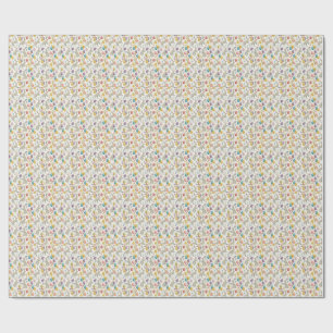 Cute Easter Bunny & Colourful Eggs Spring Pattern Wrapping Paper