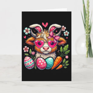 Cute Easter Bunny Cow Design Cow Lover Funny 1 Card