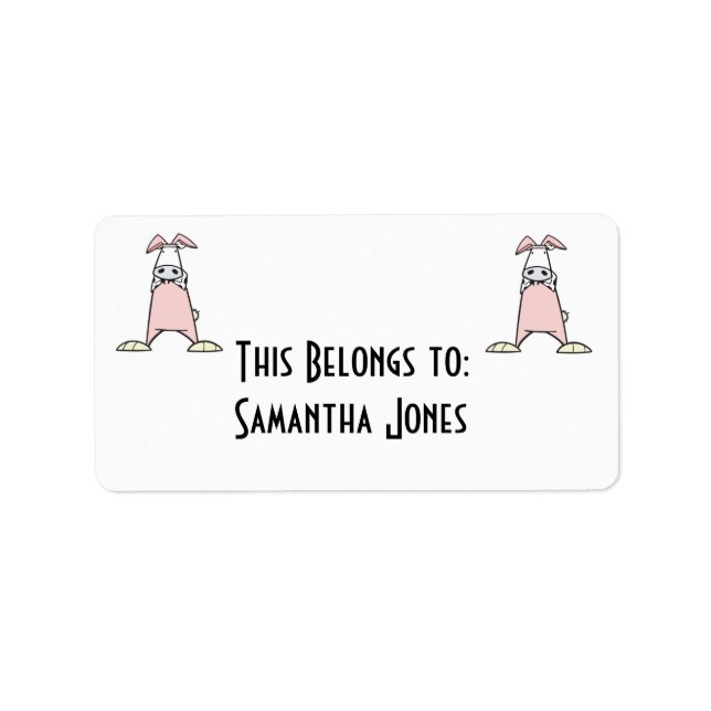 cute easter bunny cow label (Front)