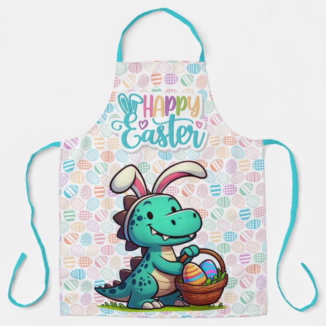 Cute, Easter bunny dinosaur Apron (Front)
