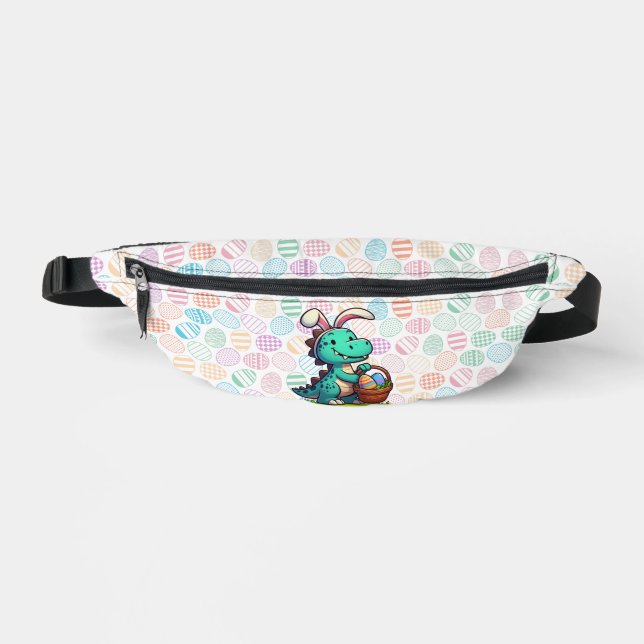 Cute, Easter bunny dinosaur Bum Bags (Front)