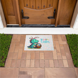 Cute, Easter bunny dinosaur Doormat
