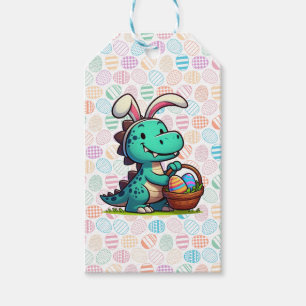 Cute, Easter bunny dinosaur Gift Tags