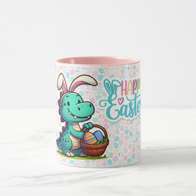 Cute, Easter bunny dinosaur Mug (Center)