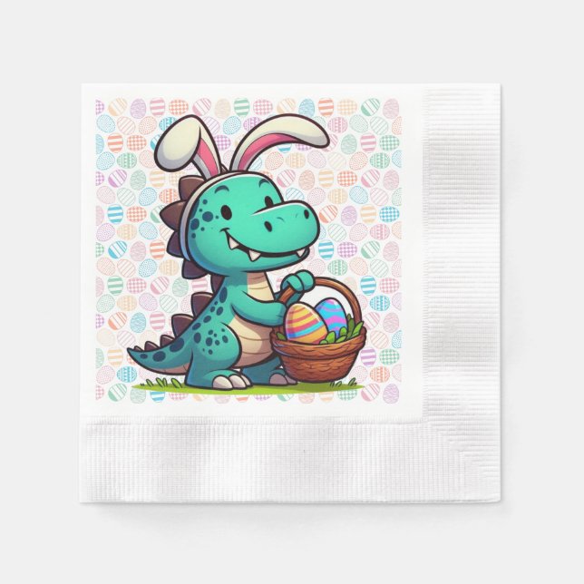 Cute, Easter bunny dinosaur Napkin (Front)
