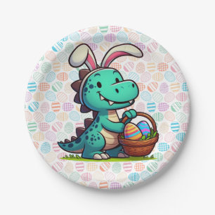 Cute, Easter bunny dinosaur Paper Plate