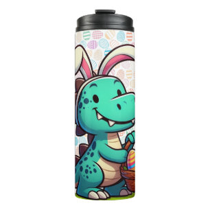 Cute, Easter bunny dinosaur Thermal Tumbler