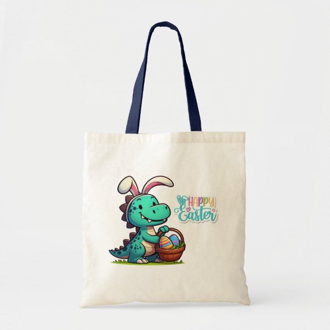 Cute, Easter bunny dinosaur Tote Bag (Front)
