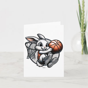Cute Easter Bunny Dunk Squad Basketball  Card