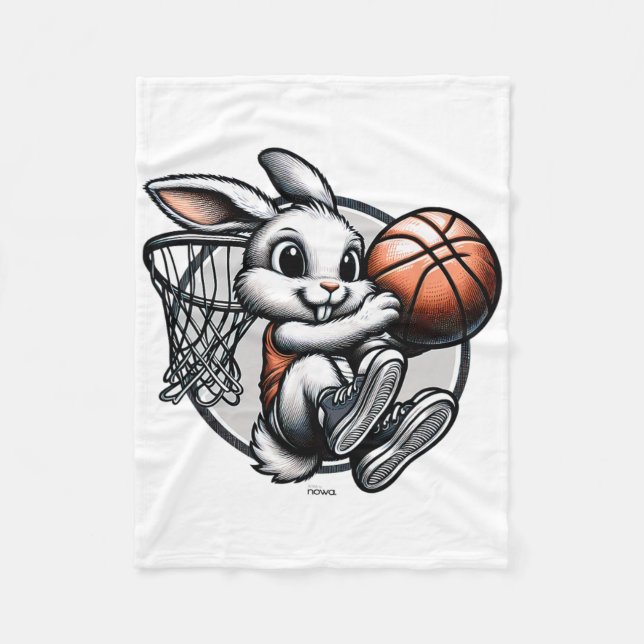 Cute Easter Bunny Dunk Squad Bysketbyll  Fleece Blanket (Front)