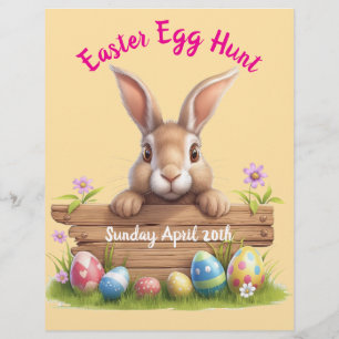 Cute Easter Bunny Easter Egg Hunt editable Flyer
